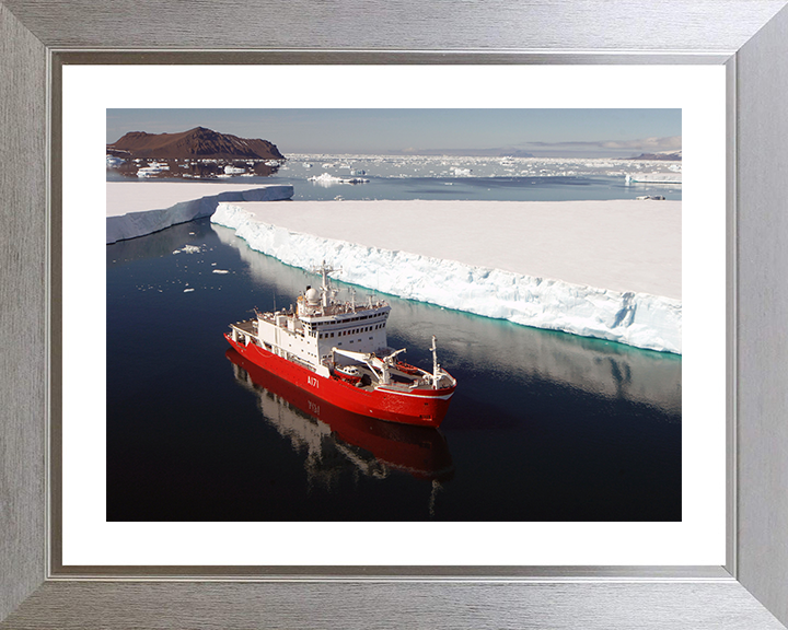 HMS Endurance (A171) Photo Print - Antarctic 2007 - Royal Navy Ice Breaker Patrol Ship Hampshire Prints 10 x 8 Silver Frame Yes