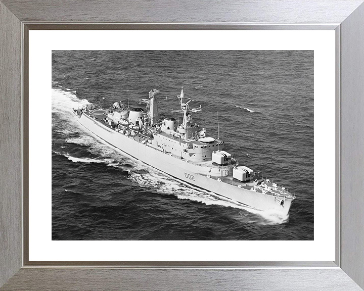 HMS Devonshire (D02) Royal Navy County Class Destroyer High Starboard Bow View Photo Print Wall Art Decor Posters, Prints, & Visual Artwork Hampshire Prints 10 x 8 Silver Frame Yes