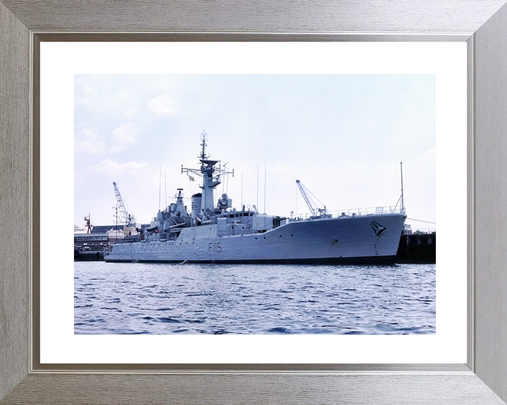 HMS Berwick (F115) Photo Print - Portsmouth 1983 - Royal Navy Rothesay Class Frigate Hampshire Prints 10 x 8 Silver Frame Yes