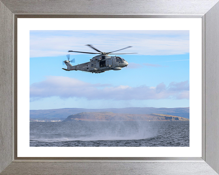 Merlin Helicopter Hovering above the sea Photo Print - Royal Navy Aircraft