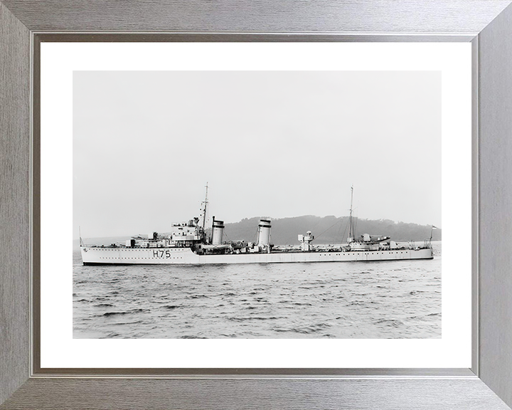 HMS Decoy (H75) Royal Navy D Class Destroyer Port Beam View Photo Print Wall Art Decor Posters, Prints, & Visual Artwork Hampshire Prints 10 x 8 Silver Frame Yes