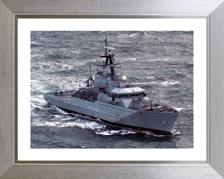 HMS Mersey (P283) Photo Print - At Sea 2004 - Royal Navy River Class Patrol Vessel Hampshire Prints 10 x 8 Silver Frame Yes