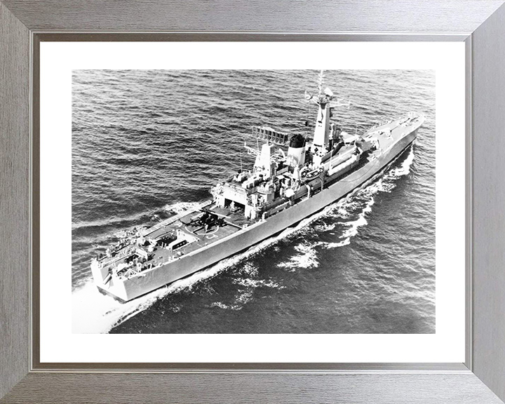 HMS Ajax (F114) Royal Navy Leander Class Frigate Photo Print Warship Wall Art Posters, Prints, & Visual Artwork Hampshire Prints 10 x 8 Silver Frame Yes