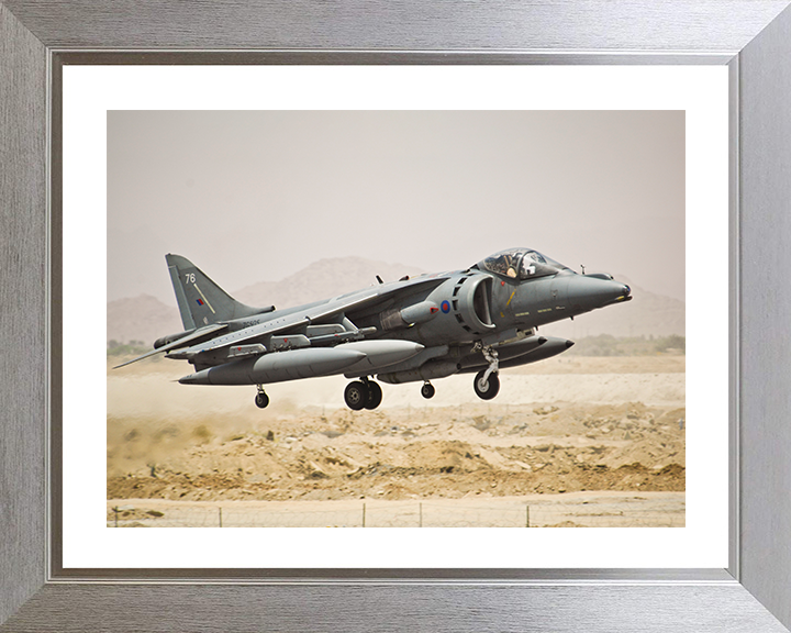 RAF Harrier GR9 Taking off Photo Print - Royal Air Force Aircraft Hampshire Prints 10 x 8 Silver Frame Yes