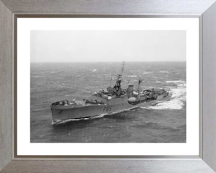 HMS Keppel (F85) Photo Print - At Sea - Royal Navy Blackwood Class Frigate Hampshire Prints 10 x 8 Silver Frame Yes
