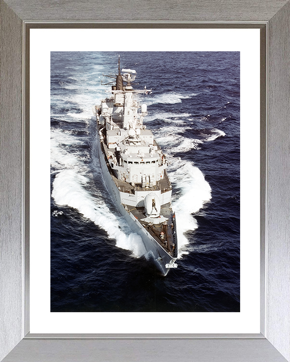 HMS Cumberland (F85) Royal Navy Type 22 Frigate Underway High Bow View Photo Print Wall Art Decor Posters, Prints, & Visual Artwork Hampshire Prints 10 x 8 Silver Frame Yes