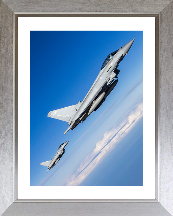 RAF Typhoon Jets In Flight Over Nevada 2026 Royal Air Force Aircraft Photo Print Wall Art Aviation Decor UK Posters, Prints, & Visual Artwork Hampshire Prints 10 x 8 Silver Frame Yes