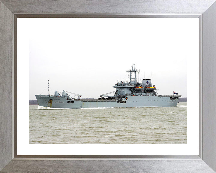 RFA Sir Bedivere (L3004) Photo Print - Port Beam View - Royal Fleet Auxiliary Round Table Class Ship Hampshire Prints 10 x 8 Silver Frame Yes