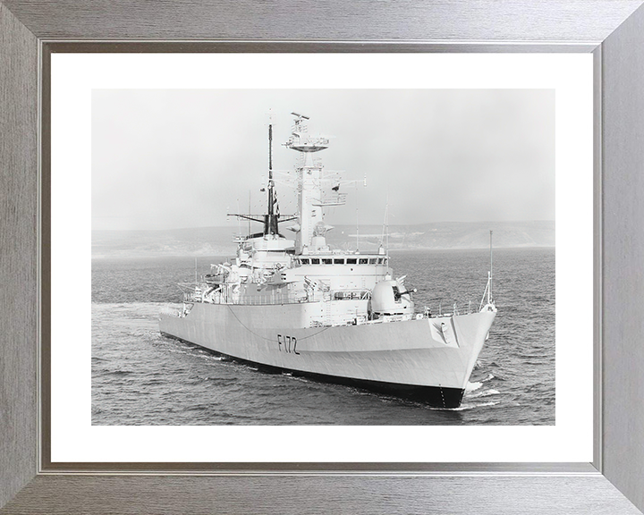 HMS Ambuscade (F172) Royal Navy Type 21 Frigate Starboard Bow View Photo Print Wall Art Decor Posters, Prints, & Visual Artwork Hampshire Prints 10 x 8 Silver Frame Yes