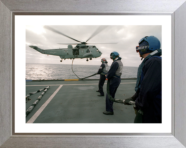 Sea King Helicopter refuelled in flight Photo Print - Royal Navy Aircraft Posters, Prints, & Visual Artwork Hampshire Prints 10 x 8 Silver Frame Yes