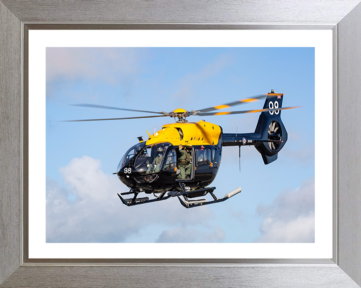 RAF Jupiter Helicopter in flight Photo Print - Royal Air Force Aircraft Hampshire Prints 10 x 8 Silver Frame Yes