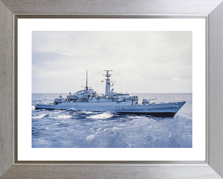 HMS Alacrity (F174) Royal Navy Type 21 Frigate Underway Photo Print Wall Art Naval Decor Posters, Prints, & Visual Artwork Hampshire Prints 10 x 8 Silver Frame Yes