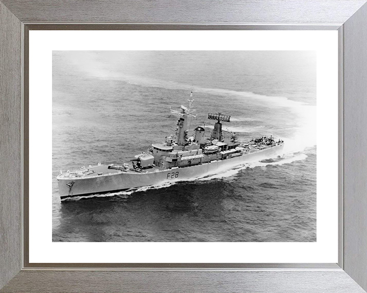 HMS Cleopatra (F28) Royal Navy Leander Class Frigate Hard Turn Photo Print Wall Art Decor Posters, Prints, & Visual Artwork Hampshire Prints 10 x 8 Silver Frame Yes