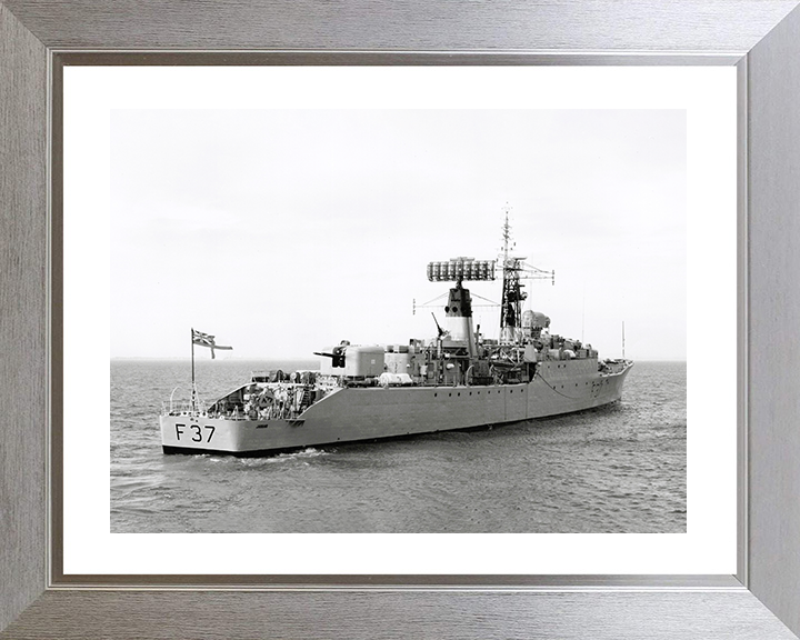 HMS Jaguar (F37) - At Sea 1967 - Royal Navy Leopard Class Frigate Photo Print Wall Art Naval Decor UK Posters, Prints, & Visual Artwork Hampshire Prints 10 x 8 Silver Frame Yes