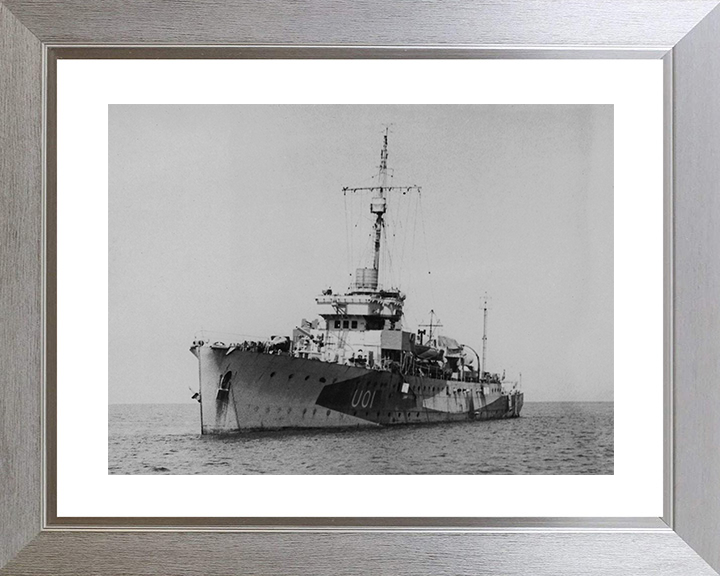 HMS Bridgewater (U01) Photo Print - at Sea 1942 - Royal Navy Bridgewater Class Sloop Posters, Prints, & Visual Artwork Hampshire Prints 10 x 8 Silver Frame Yes