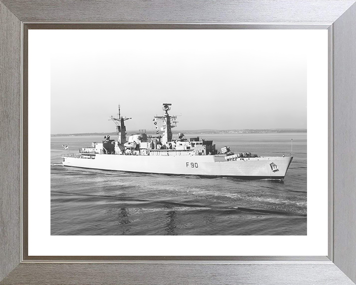HMS Brilliant (F90) Royal Navy Type 22 Frigate Entering Portsmouth Photo Print Wall Art Decor Posters, Prints, & Visual Artwork Hampshire Prints 10 x 8 Silver Frame Yes