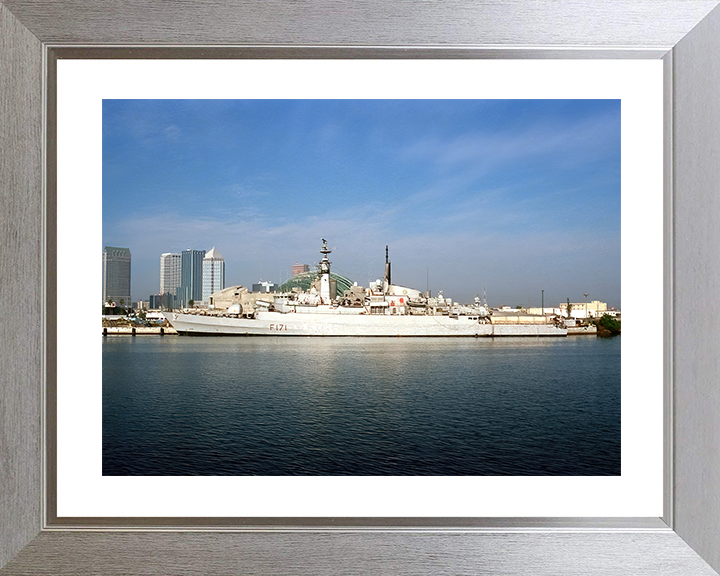 HMS Active (F171) Royal Navy Type 21 Frigate Photo Print Alongside Warship Wall Art Posters, Prints, & Visual Artwork Hampshire Prints 10 x 8 Silver Frame Yes
