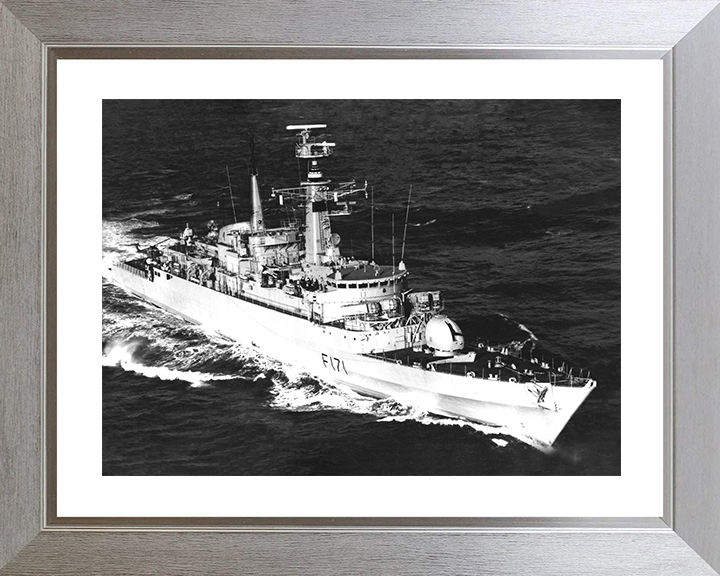 HMS Active (F171) Royal Navy Type 21 Frigate Photo Print Starboard Bow View Warship Wall Art Posters, Prints, & Visual Artwork Hampshire Prints 10 x 8 Silver Frame Yes
