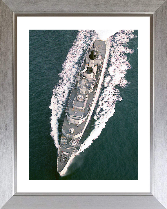 HMS Broadsword (F88) Royal Navy Type 22 Frigate From Above Photo Print Wall Art Decor Posters, Prints, & Visual Artwork Hampshire Prints 10 x 8 Silver Frame Yes
