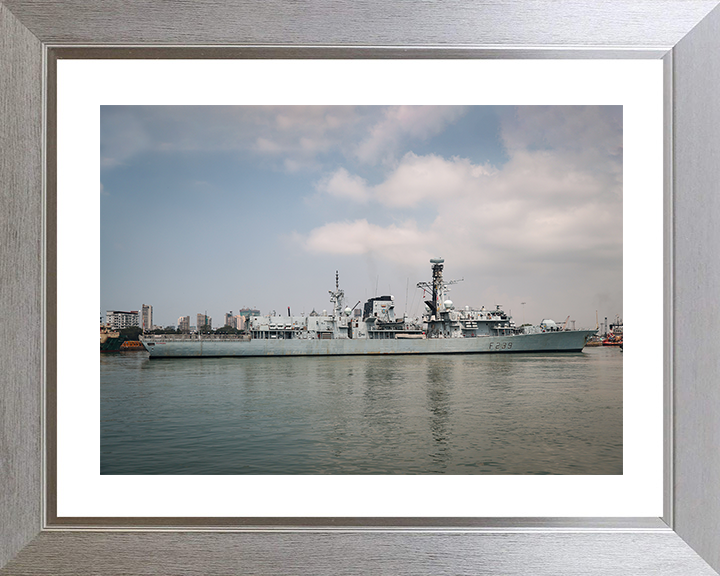 HMS Richmond (F239) Photo Print - Enters Mumbai 2025 - Royal Navy Type 23 Frigate Posters, Prints, & Visual Artwork Hampshire Prints 10 x 8 Silver Frame Yes