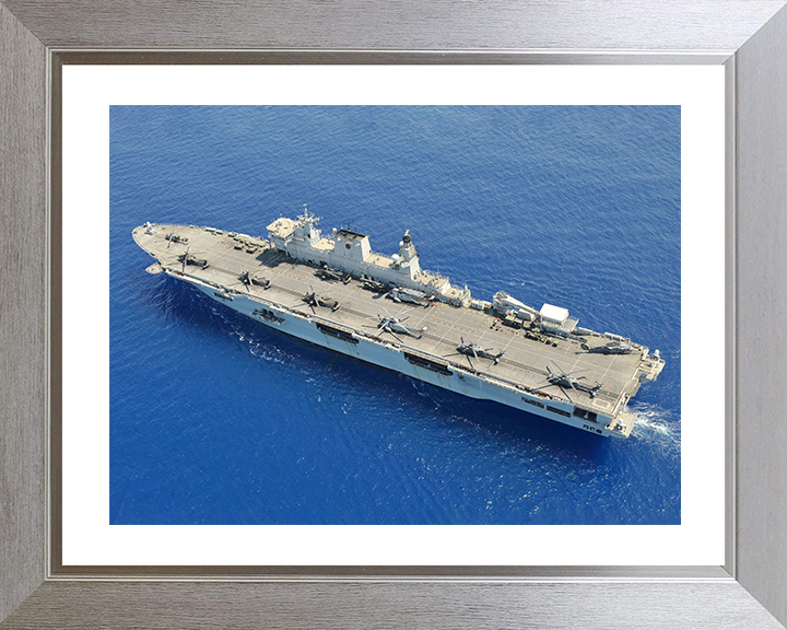 HMS Ocean (L12) Photo Print - Flight Deck View 2011 - Royal Navy Landing Platform Helicopter Hampshire Prints 10 x 8 Silver Frame Yes