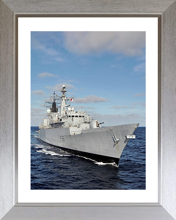 HMS Campbeltown (F86) Royal Navy Type 22 Frigate Starboard Bow View Photo Print Wall Art Decor Posters, Prints, & Visual Artwork Hampshire Prints 10 x 8 Silver Frame Yes