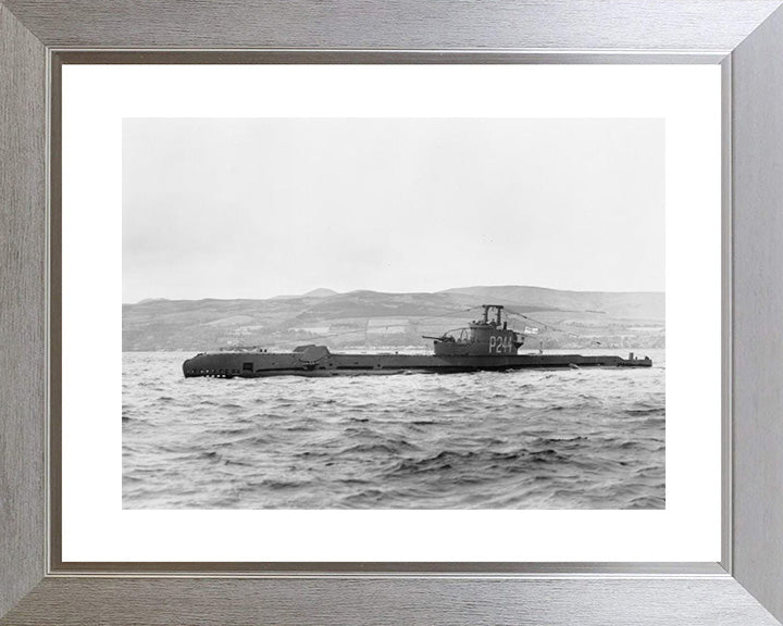 HMS Sea Devil (P244) Photo Print - Port Side View - Royal Navy S Class Submarine Hampshire Prints 10 x 8 Silver Frame Yes
