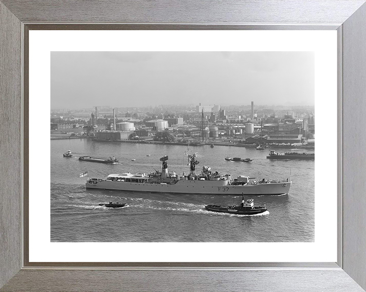 HMS Jaguar (F37) Photo Print - Amsterdam 1968 - Royal Navy Leopard Class Frigate Hampshire Prints 10 x 8 Silver Frame Yes