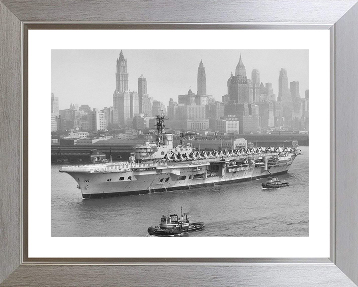 HMS Ark Royal (R09) Royal Navy Audacious Class Aircraft Carrier Entering Harbour Photo Print Wall Art Decor Posters, Prints, & Visual Artwork Hampshire Prints 10 x 8 Silver Frame Yes
