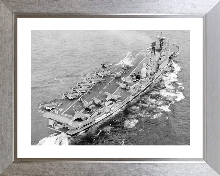 HMS Ark Royal (R09) Royal Navy Audacious Class Aircraft Carrier Flight Deck View Photo Print Wall Art Decor Posters, Prints, & Visual Artwork Hampshire Prints 10 x 8 Silver Frame Yes