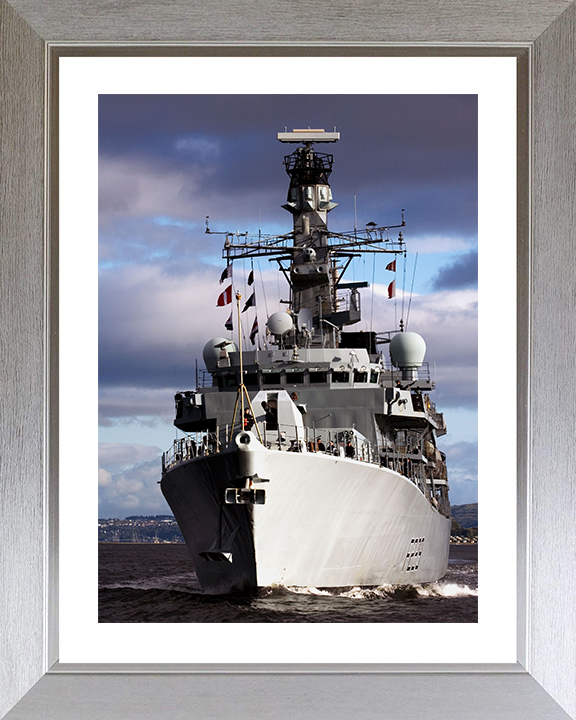 HMS Lancaster (F229) Photo Print - Bow View 2007 - Royal Navy Type 23 Frigate Hampshire Prints 10 x 8 Silver Frame Yes