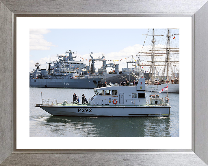 HMS Charger (P292) Royal Navy Archer Class Patrol Vessel Kiel Harbour 2022 Photo Print Wall Art Decor Posters, Prints, & Visual Artwork Hampshire Prints 10 x 8 Silver Frame Yes