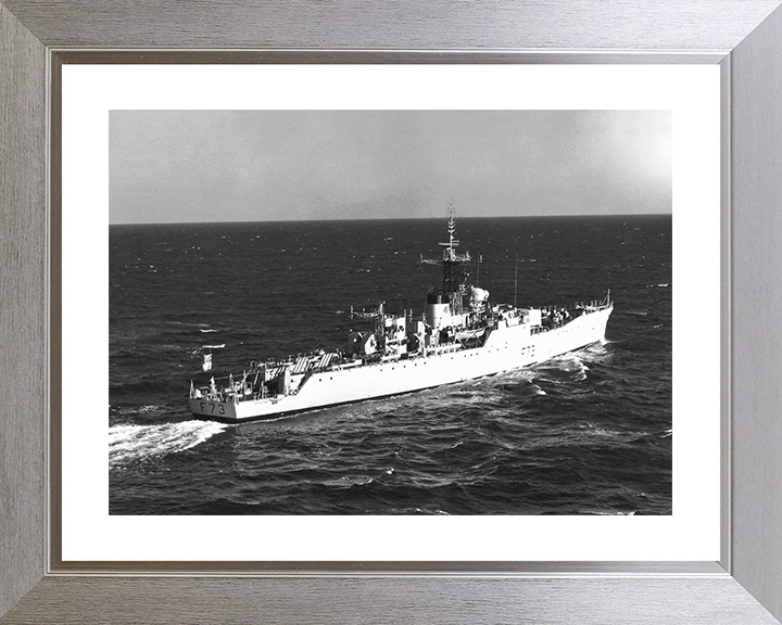 HMS Eastbourne (F73) - At Sea 1959 - Royal Navy Whitby Class Frigate Photo Print Wall Art Naval Decor UK Posters, Prints, & Visual Artwork Hampshire Prints 10 x 8 Silver Frame Yes