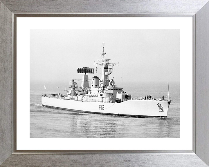 HMS Achilles (F12) Royal Navy Leander Class Frigate Photo Print Entering Harbour Warship Wall Art Posters, Prints, & Visual Artwork Hampshire Prints 10 x 8 Silver Frame Yes