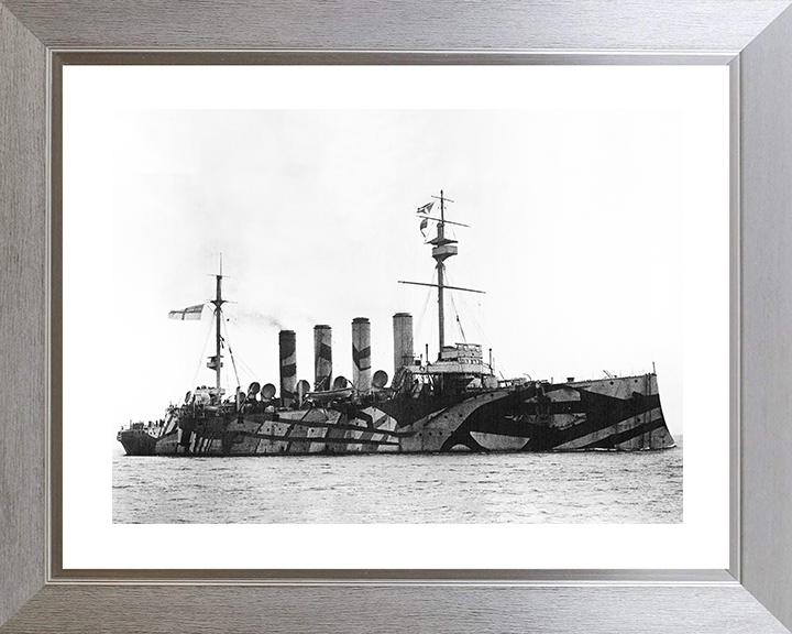 HMS Amphitrite (1898) Royal Navy Diadem Class Cruiser Starboard View Warship Photo Print Wall Art Decor Posters, Prints, & Visual Artwork Hampshire Prints 10 x 8 Silver Frame Yes