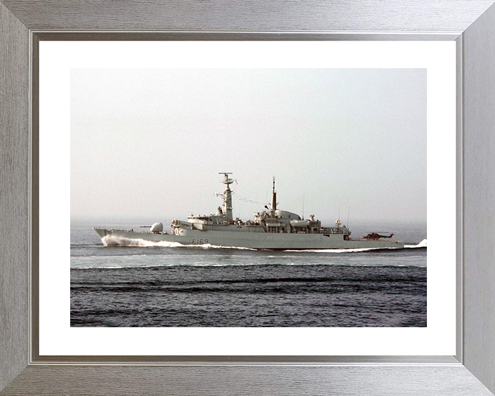 HMS Amazon (F169) Royal Navy Type 21 Frigate At Speed Photo Print Wall Art Decor Posters, Prints, & Visual Artwork Hampshire Prints 10 x 8 Silver Frame Yes