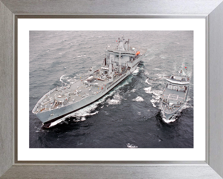 RFA Wave Knight (A389) Photo Print - RAS With HMS Echo 03 - Royal Fleet Auxiliary Wave Class Tanker Posters, Prints, & Visual Artwork Hampshire Prints 10 x 8 Silver Frame Yes
