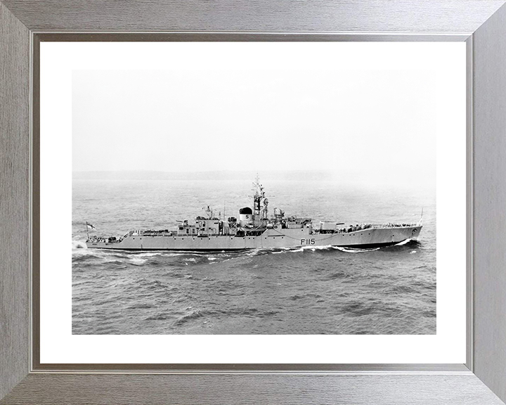 HMS Berwick (F115) Royal Navy Rothesay Class Frigate Starboard Beam View Photo Print Wall Art Decor Posters, Prints, & Visual Artwork Hampshire Prints 10 x 8 Silver Frame Yes