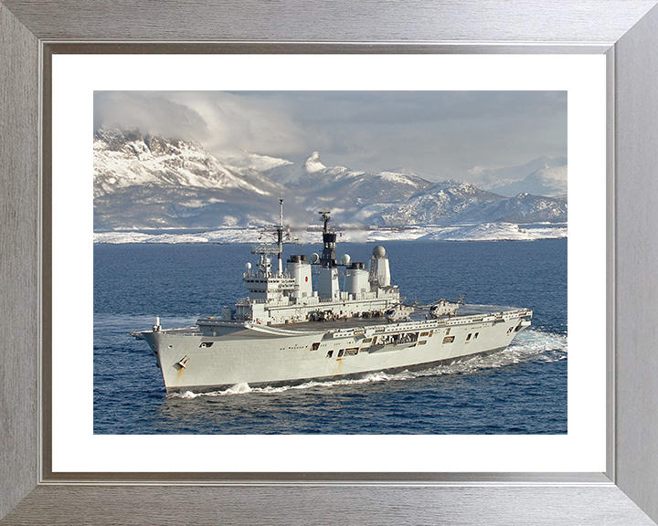 HMS Ark Royal (R07) Royal Navy Invincible Class Aircraft Carrier Norway 2008 Photo Print Wall Art Decor Posters, Prints, & Visual Artwork Hampshire Prints 10 x 8 Silver Frame Yes