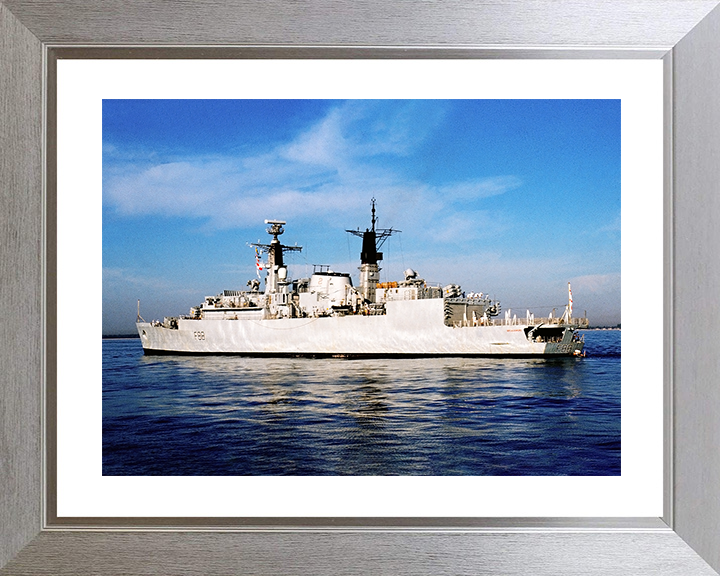 HMS Broadsword (F88) Royal Navy Type 22 Frigate Low Port Side View Photo Print Wall Art Decor Posters, Prints, & Visual Artwork Hampshire Prints 10 x 8 Silver Frame Yes