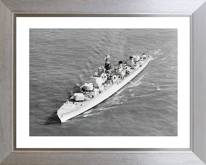HMS Diamond (D35) Royal Navy Daring Class Destroyer High Port Bow View Photo Print Wall Art Decor Posters, Prints, & Visual Artwork Hampshire Prints 10 x 8 Silver Frame Yes