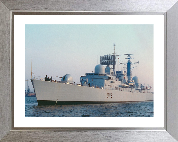 HMS Coventry (D118) Royal Navy Type 42 Destroyer Port Side View Photo Print Wall Art Decor Posters, Prints, & Visual Artwork Hampshire Prints 10 x 8 Silver Frame Yes