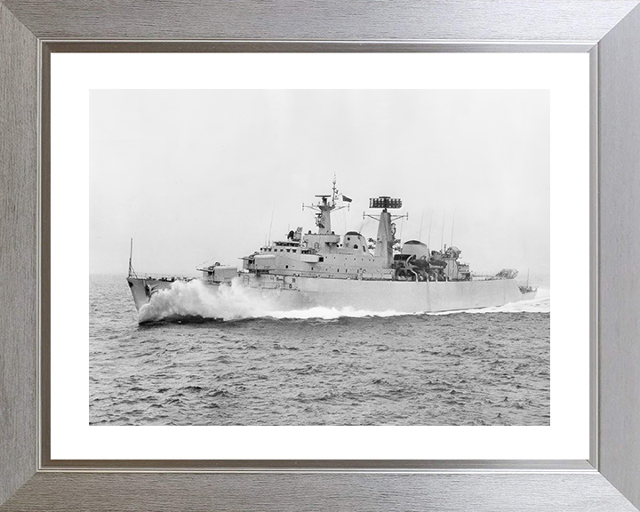 HMS Devonshire (D02) Photo Print - During Trials 1962 - Royal Navy County Class Destroyer Posters, Prints, & Visual Artwork Hampshire Prints 10 x 8 Silver Frame Yes