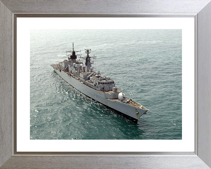 HMS Chatham (F87) Royal Navy Type 22 Frigate Turning to Port Photo Print Wall Art Decor Posters, Prints, & Visual Artwork Hampshire Prints 10 x 8 Silver Frame Yes