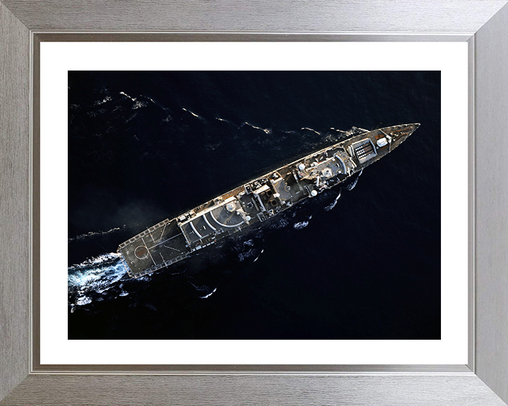 HMS Northumberland (F238) Photo Print - From Above 2008 - Royal Navy Type 23 Frigate Hampshire Prints 10 x 8 Silver Frame Yes