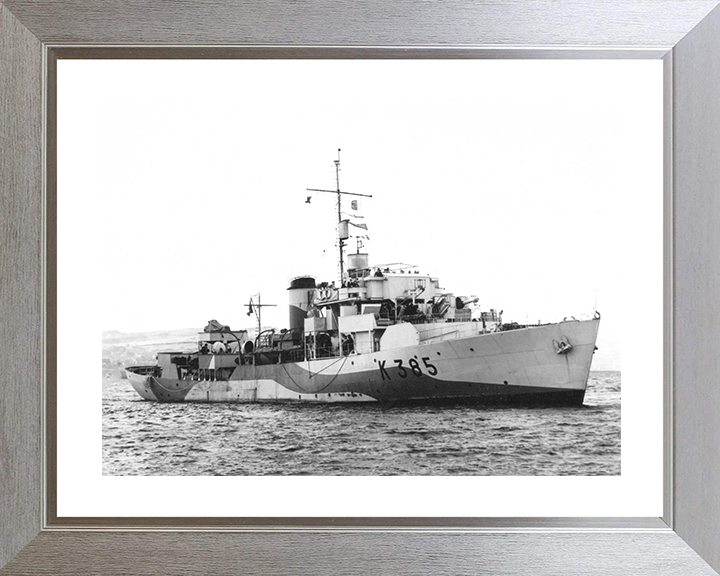 HMS Arabis (K385) Royal Navy Flower Class Corvette Starboard View Warship Photo Print Wall Art Decor Posters, Prints, & Visual Artwork Hampshire Prints 10 x 8 Silver Frame Yes