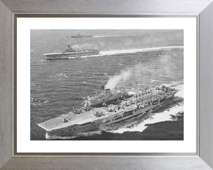 HMS Ark Royal (R09) and HMS Bulwark (R08) Photo Print Royal Navy Aircraft Carriers wall art Posters, Prints, & Visual Artwork Hampshire Prints 10 x 8 Silver Frame Yes