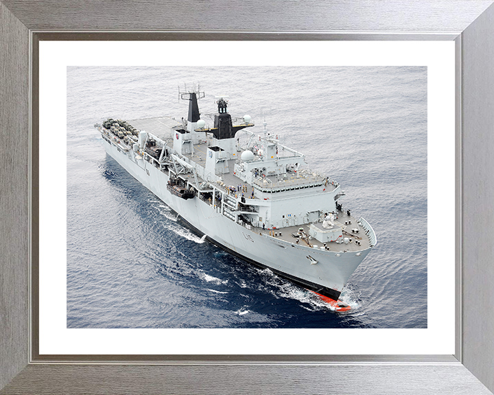 HMS Bulwark (L15) Photo Print - At Sea 2012 - Royal Navy Albion Class Amphibious Ship Hampshire Prints 10 x 8 Silver Frame Yes