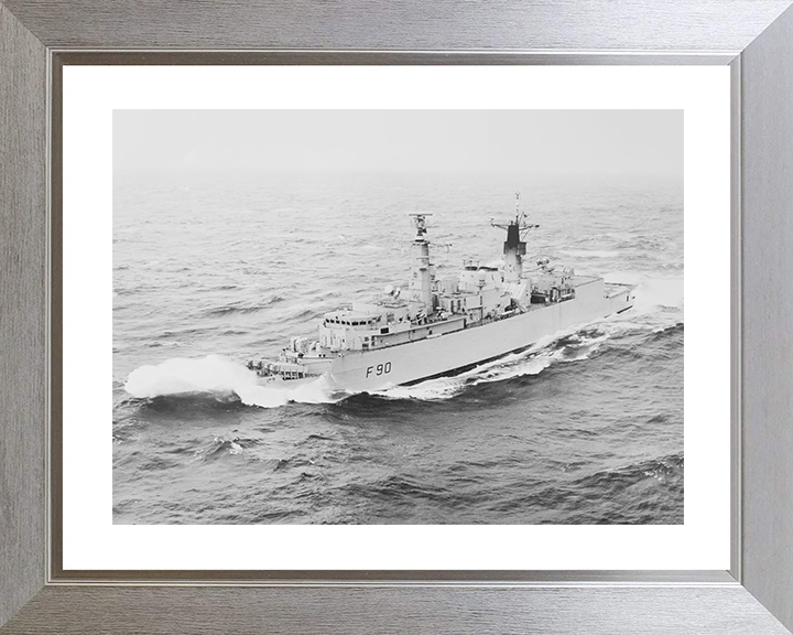 HMS Brilliant (F90) Royal Navy Type 22 Frigate Breaking Waves Photo Print Wall Art Decor Posters, Prints, & Visual Artwork Hampshire Prints 10 x 8 Silver Frame Yes