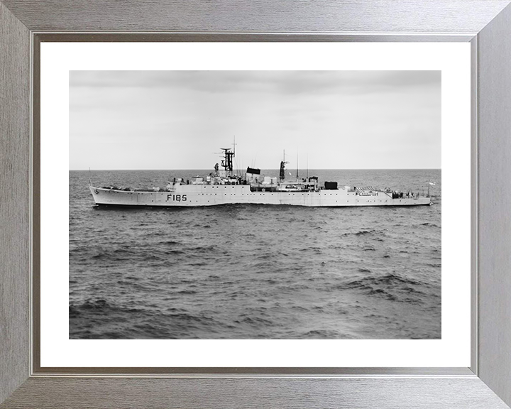HMS Relentless (F185) Photo Print - At Sea 1950 - Royal Navy Type 15 Frigate Hampshire Prints 10 x 8 Silver Frame Yes